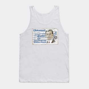 US Airmail Alfred V Verville Aviation Pioneer Stamp 1980s Tank Top